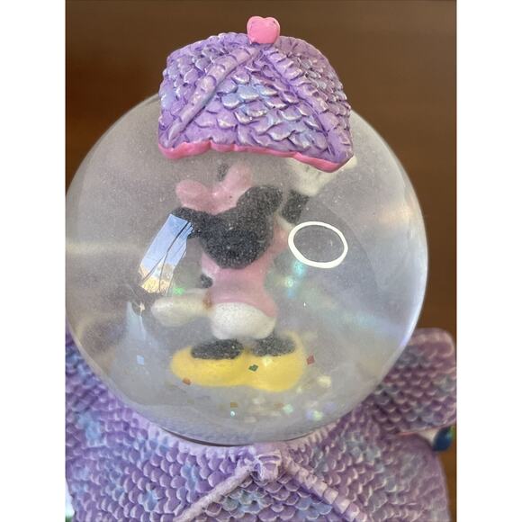 Disney Theme Parks Minnie Mouse Toontown House Mini Snow Globe Purple White FLAW - Picture 9 of 12